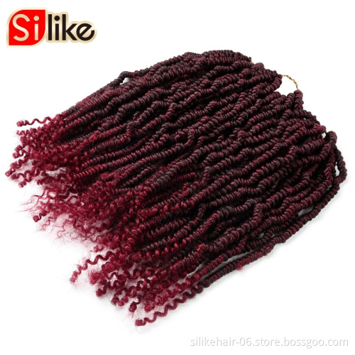 12" 18inches Synthetic Crochet Hair Pre Looped Fluffy Hair Extension Vigorous Pre-Twisted Passion Spring Twists Crochet Braids
